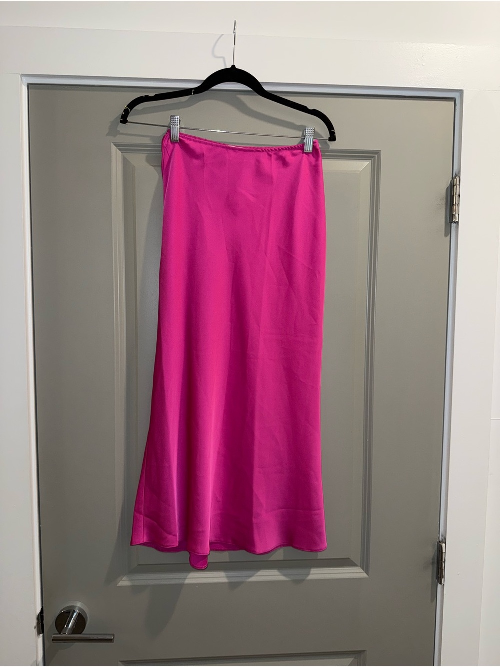 ASOS Women's Pink Satin Midi Skirt